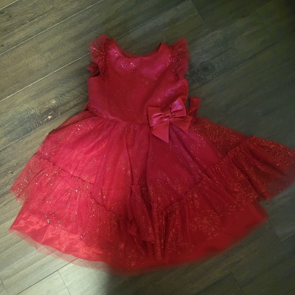 Jona Michelle Girls Holiday Dress Red Sparkling Size 5T 5 Christmas